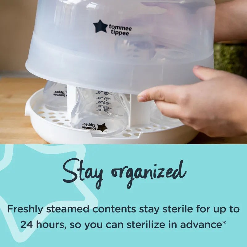 Tommee Tippee Closer To Nature Tommee Tippee Microsteri Microwave Steam Steriliser for Baby Bottles and Accessories New