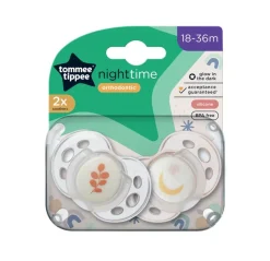 Tommee Tippee Closer To Nature Tommee Tippee Night Time Soother 18-36m 2-Pack - Assorted Colours Hot