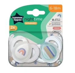 Tommee Tippee Closer To Nature Tommee Tippee Night Time Soother 6-18m 2-Pack - Assorted Colours Online