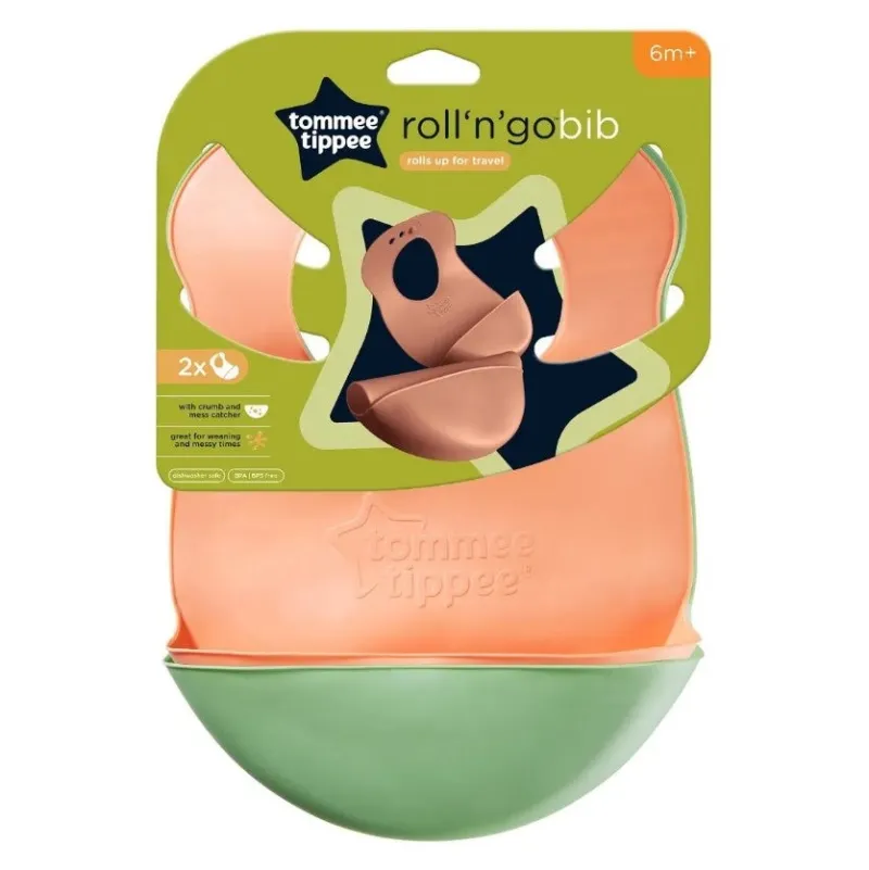 Tommee Tippee Closer To Nature Tommee Tippee Roll 'n' Go Bibs 2-Pack Online