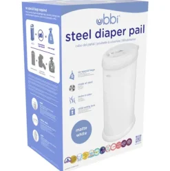 Ubbi Nappy Pail Matte White Discount